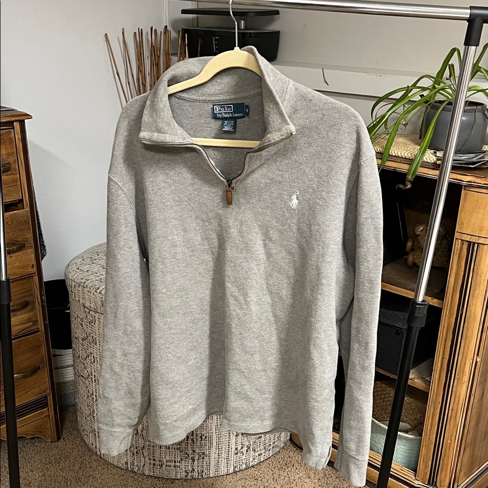 Polo by Ralph Lauren Light Gray Half-Zip Pullover Sweater